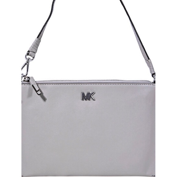 MICHAEL KORS
Medium Convertible Leather Pouch- Pearl Grey - Picture 3 of 16